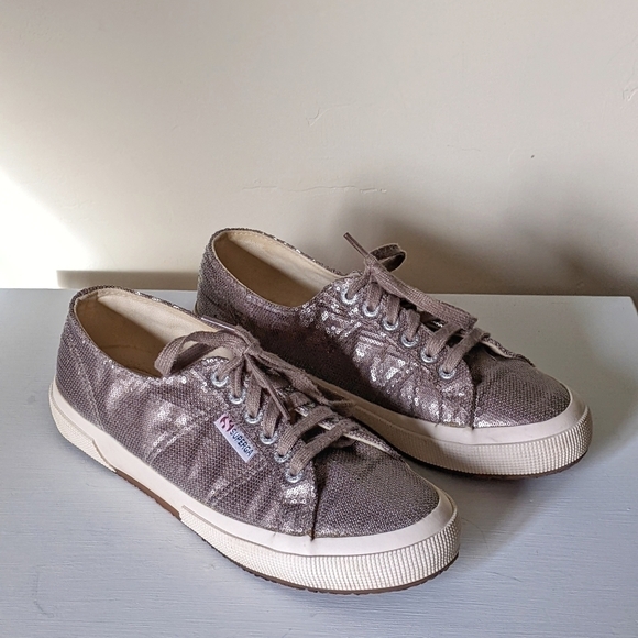 Superga Micro Sequin 2750 Metallic Low Top Sneakers - Picture 1 of 8